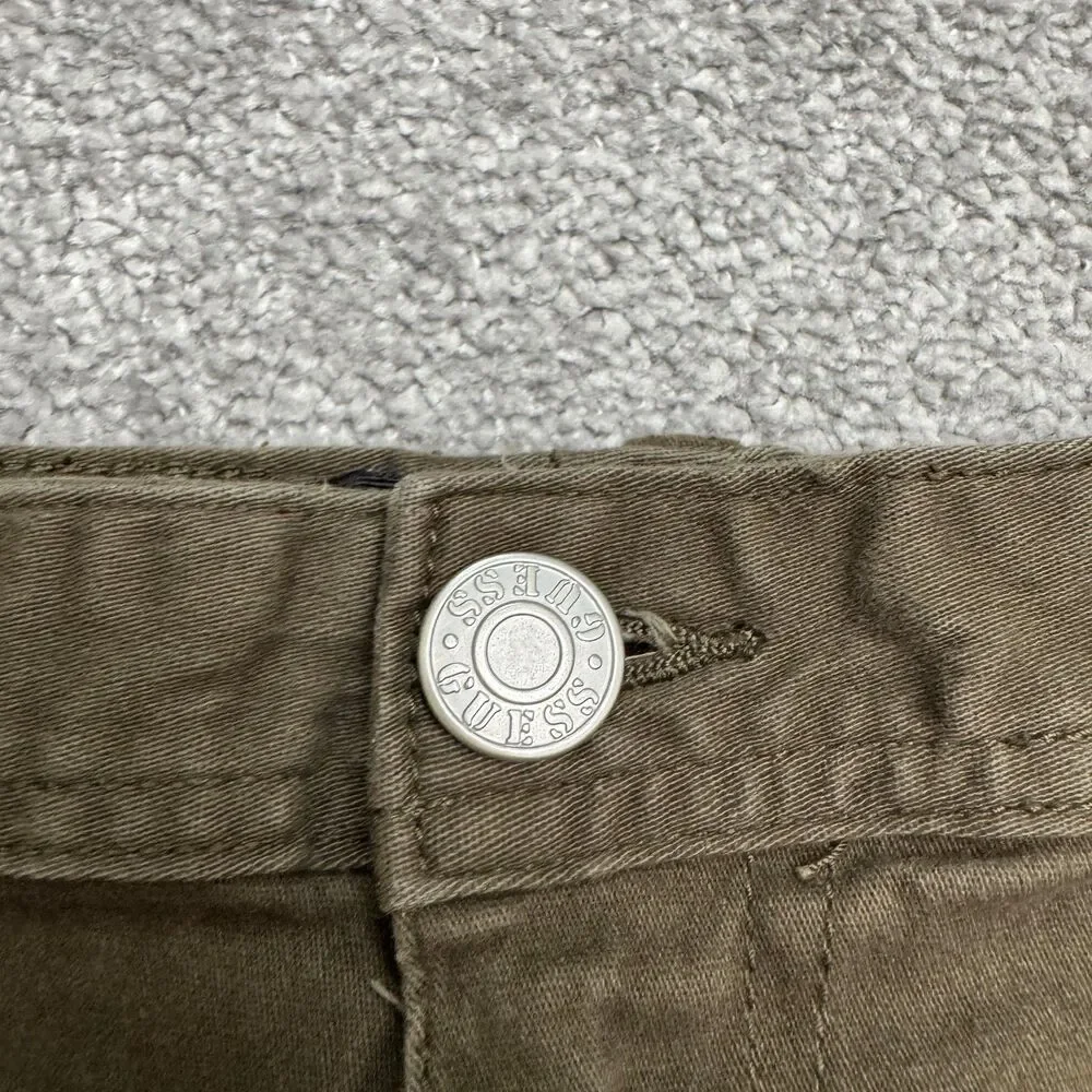 Guess Straight Leg Denim Jeans Mens 36 Olive Green 5-Pocket Casual Stretch 33x28